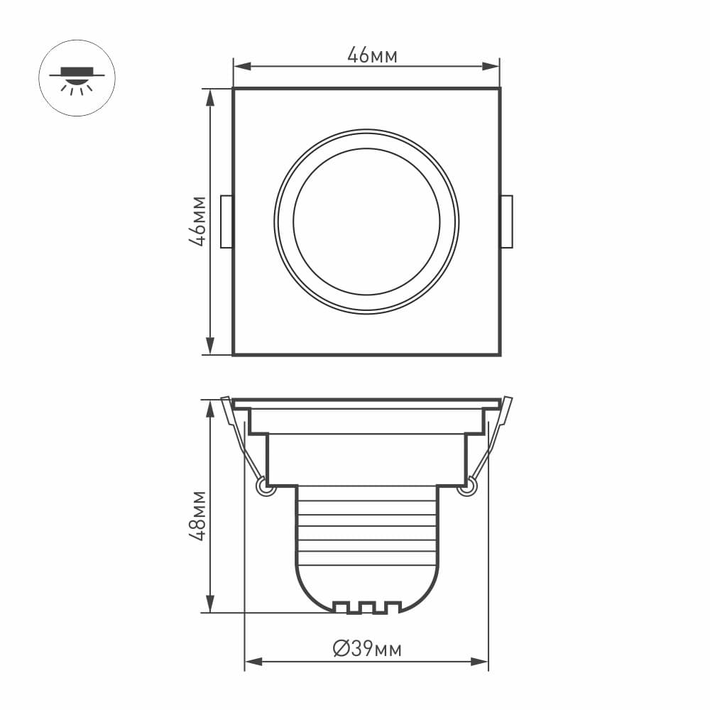 Arlight Светодиодный светильник LTM-S46x46WH 3W Day White 30deg (IP40 Металл, 3 года) 014918 — миниатюра 3
