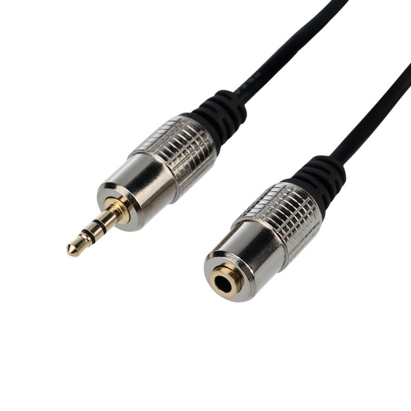 Шнур 3.5 Stereo шт - 3.5 Stereo гн 1.5М (GOLD) - металл Rexant 17-4023