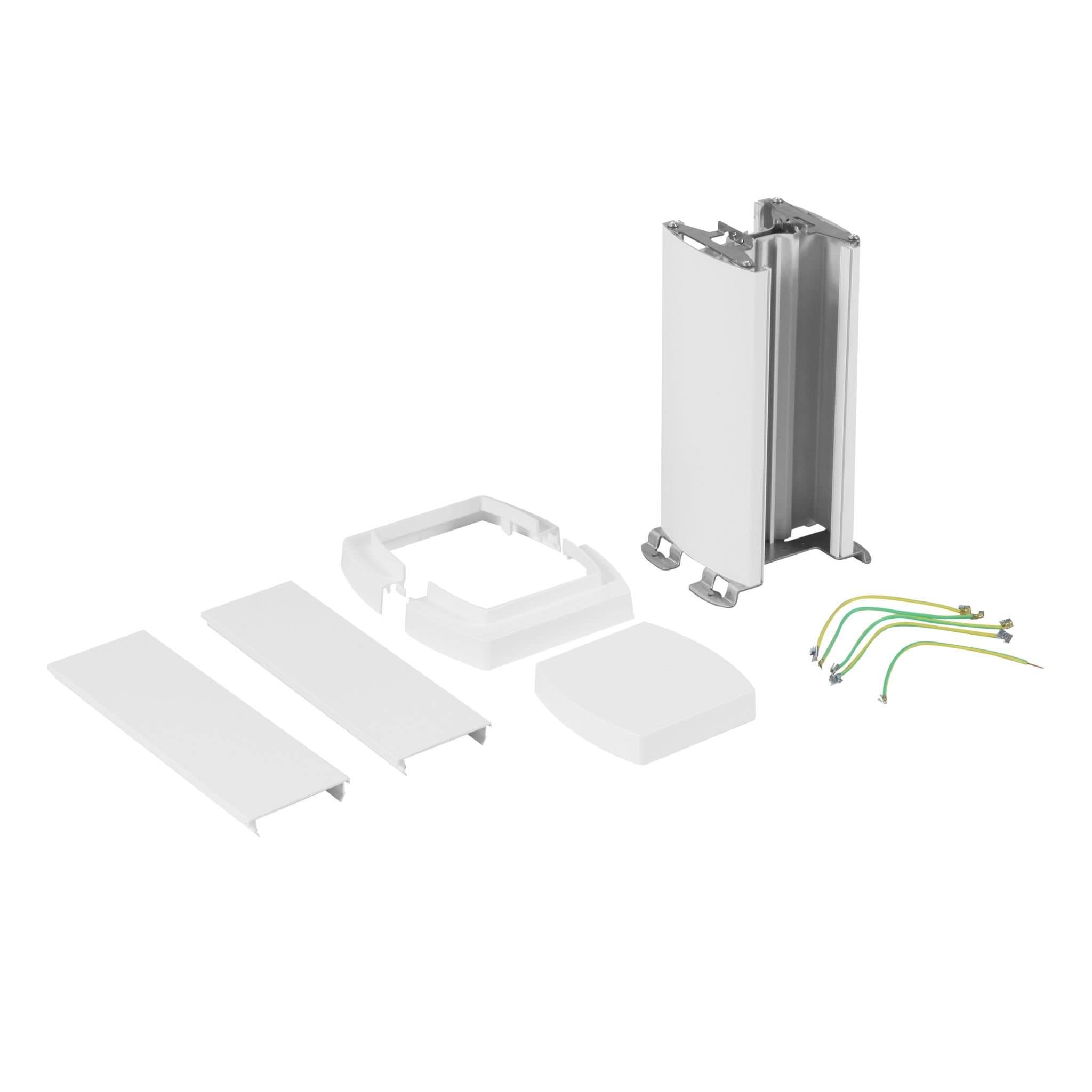 Legrand Универсальная мини-колонна алюминиевая с крышкой из алюминия 2 секции, высота 0,3 метра, цвет белый 653120 — миниатюра 2