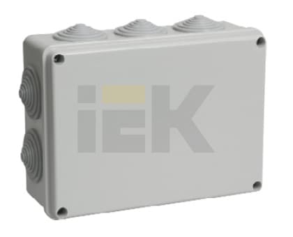 IEK Коробка КМ41243 распаячная для о/п 190х140х70 мм IP44 (RAL7035, 10 гермовводов) — миниатюра 2