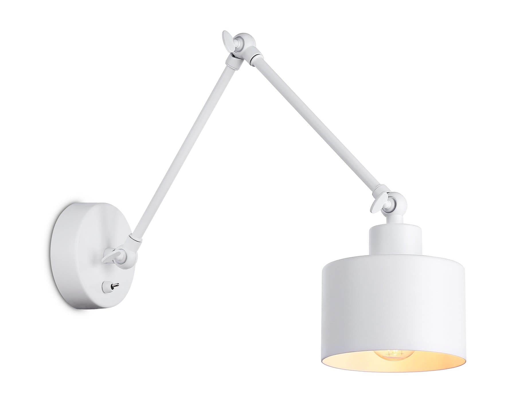 Ambrella Настенный светильник с выключателем в стиле лофт TR8146 WH белый E27 max 40W 340*120*490 — миниатюра 1