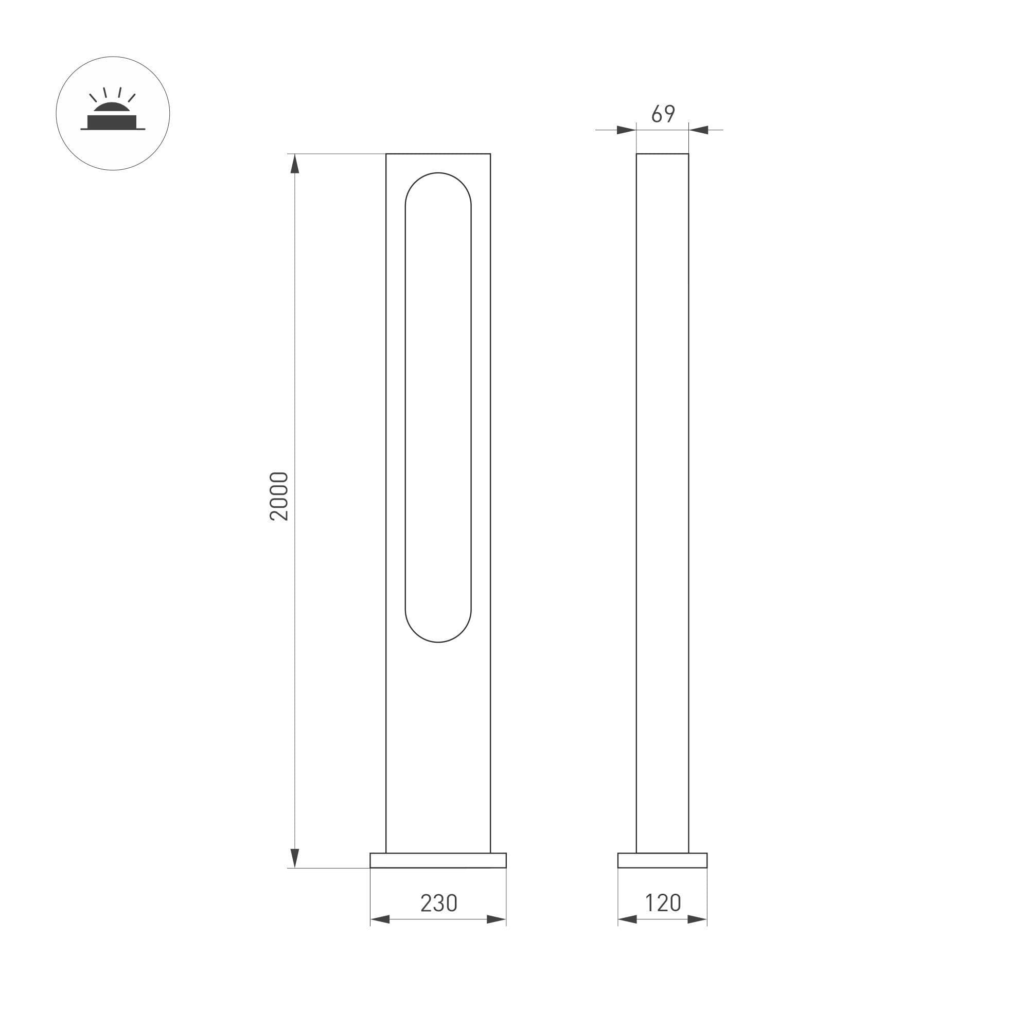 Arlight Светильник LGD-MUSE-BOLL-H2000-18W Warm3000 (DG, 328 deg, 230V) (IP65 Металл, 3 года) 037522 — миниатюра 3