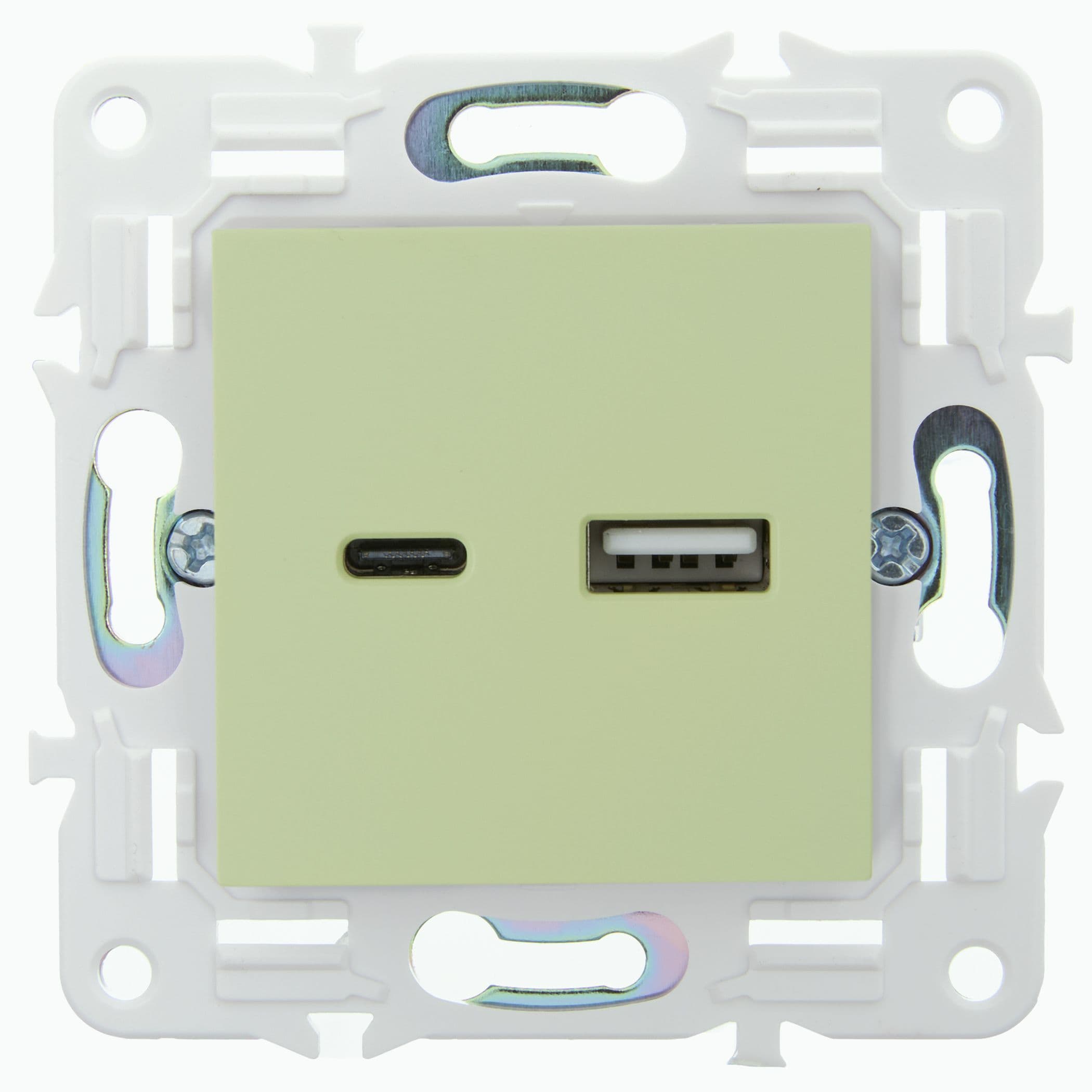 IEK SKANDY Мятный Розетка USB A+C 18Вт SK-R13G — миниатюра 2