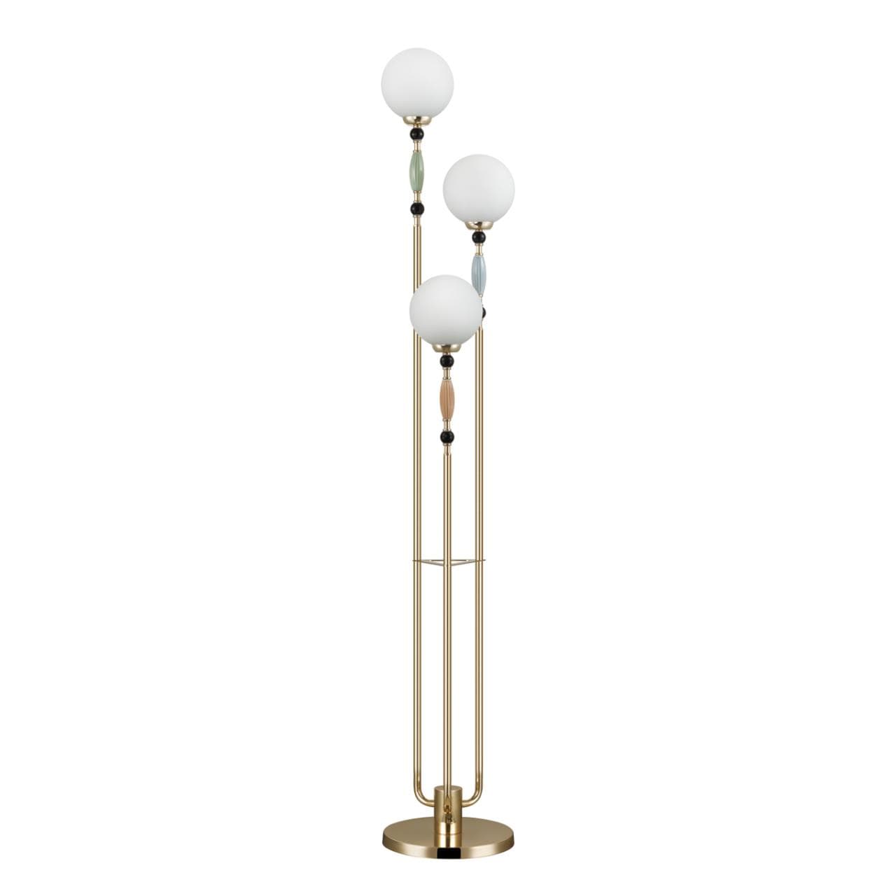 Odeon Light 5405/3F MODERN ODL_EX24 83 золотой/корич./голубой/зеленый/белый матов./металл/керамика/стекло Торшер E14 3*40W PALLE