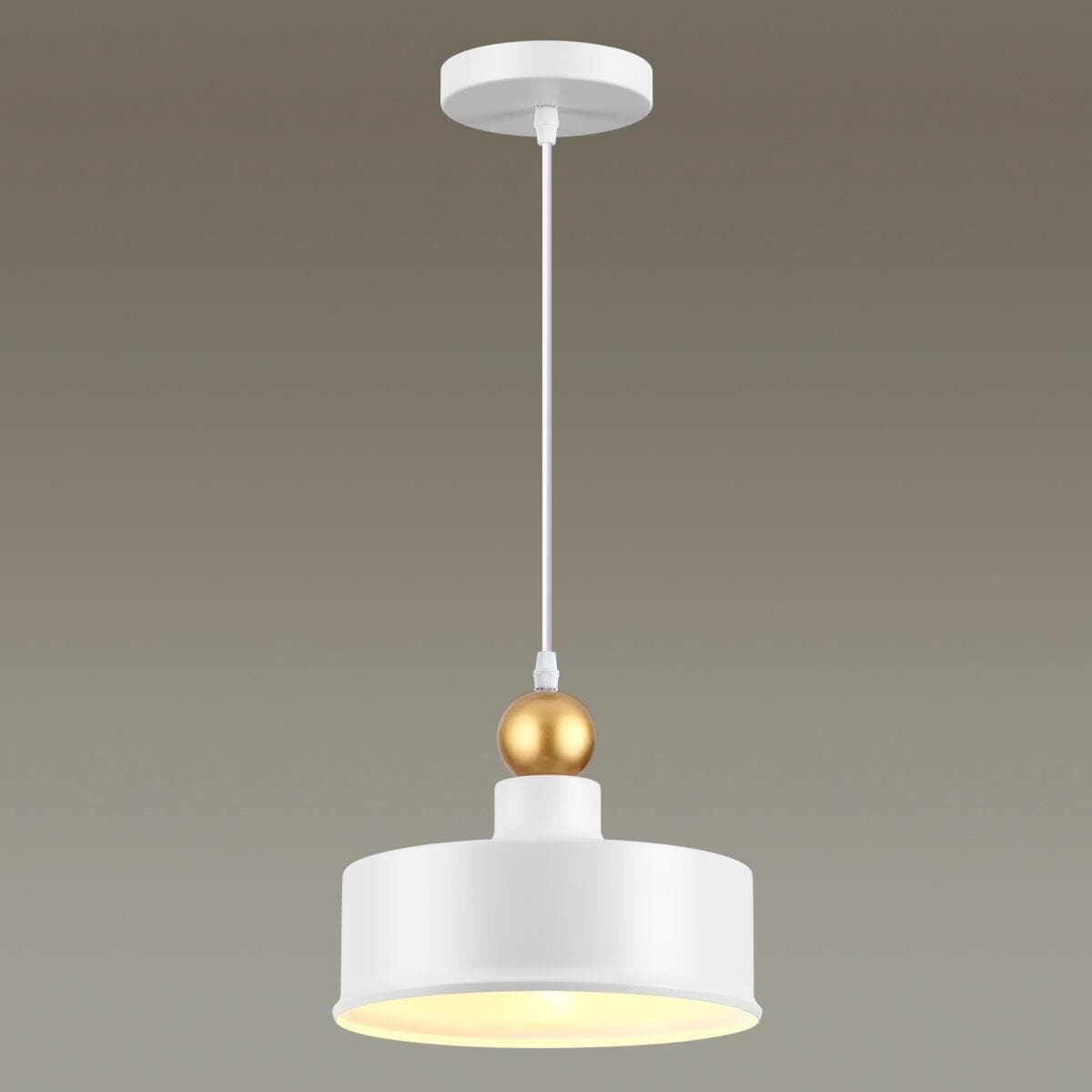 Odeon Light 4090/1 ODL19 387 белый/золотой Подвес Е27 1*40W BOLLI — миниатюра 2