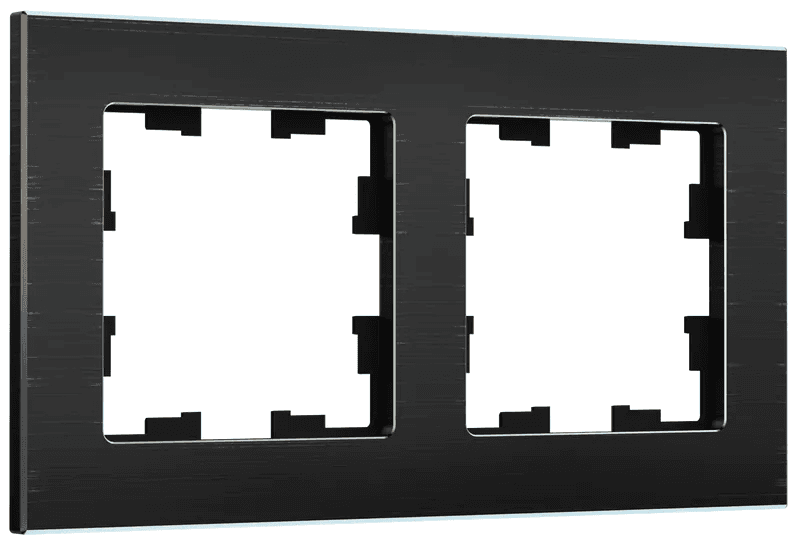 IEK BRITE DECOR Черный металл Рамка 2-м РУ-2-1-БрЧ