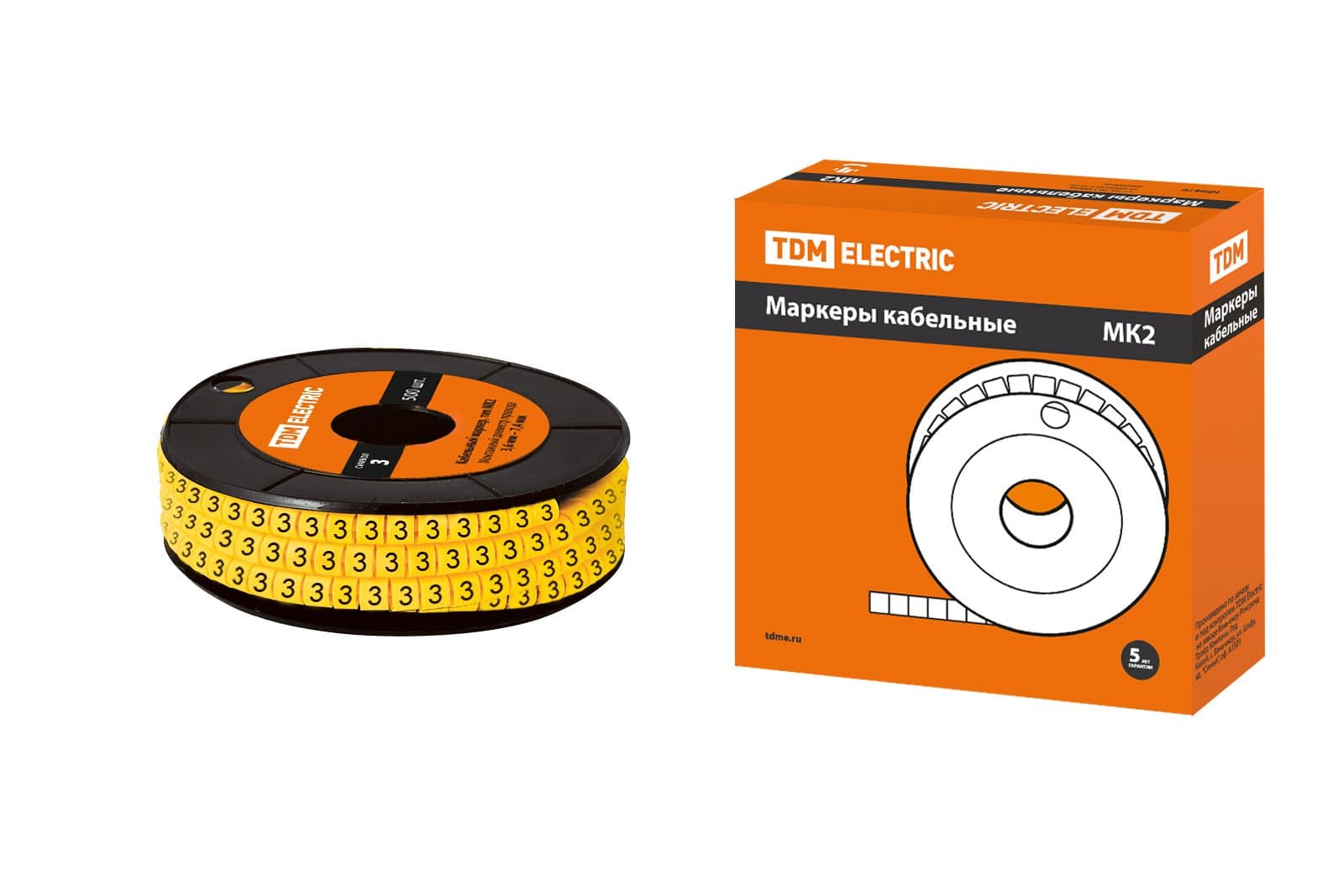 TDM Маркер МК2 - 4мм символ "3" 500шт/ролл SQ0511-0032 — миниатюра 1