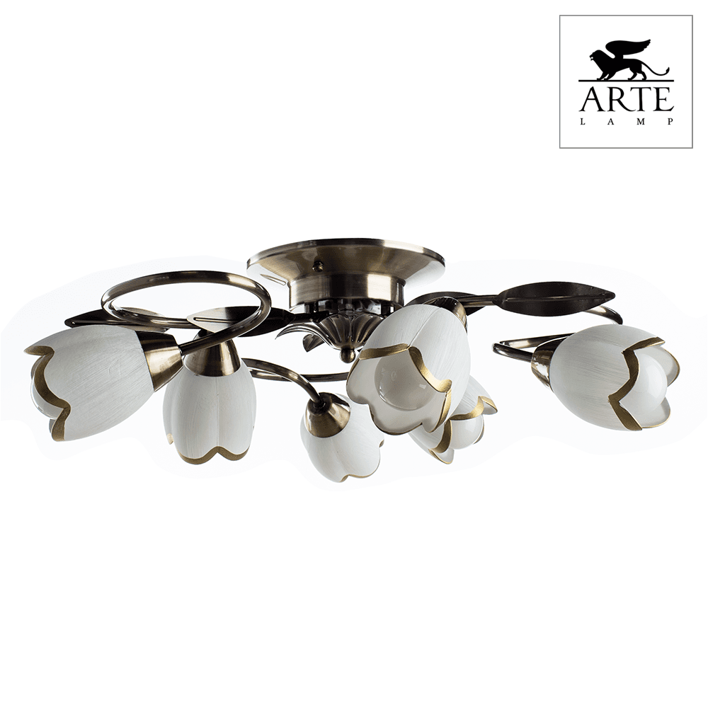 Arte Lamp Perce Бронза/Белый Светильник потолочный 6x60W 6xE14 A6061PL-6AB — миниатюра 4