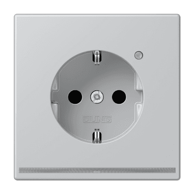 JUNG SCHUKO-розетка с LED подсветкой, алюминий AL1520-OLNW