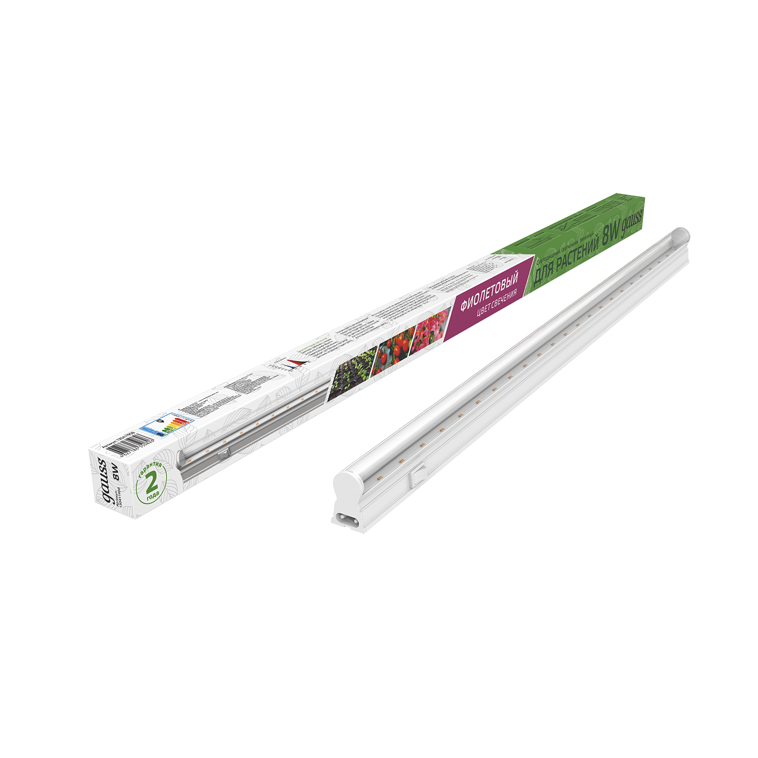 Gauss Светильник Fito для растений 8W 220lm 175-265V IP20 561*25*37мм, фиолет спектр LED 5 130411908 — миниатюра 7