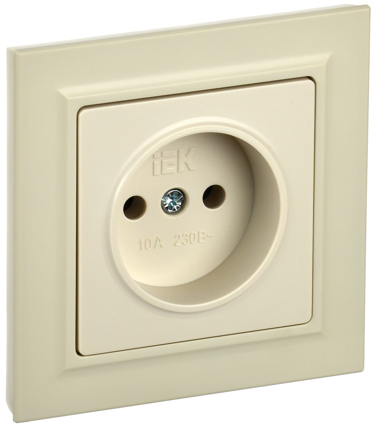 IEK BRITE Бежевый Розетка без з/к/ш 10А в сборе РСР10-1-0-БрКр
