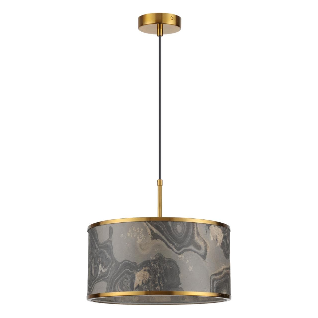 Odeon Light 5064/1 MODERN ODL24 404 античн.бронза/серо-беж./металл/натур.камен."шпон" Подвес E27 LED 1*10W BERGI