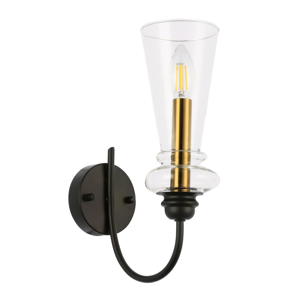 Evoluce SLE112401-01 Светильник настенный Черный/Прозрачный E14 1*40W — миниатюра 1