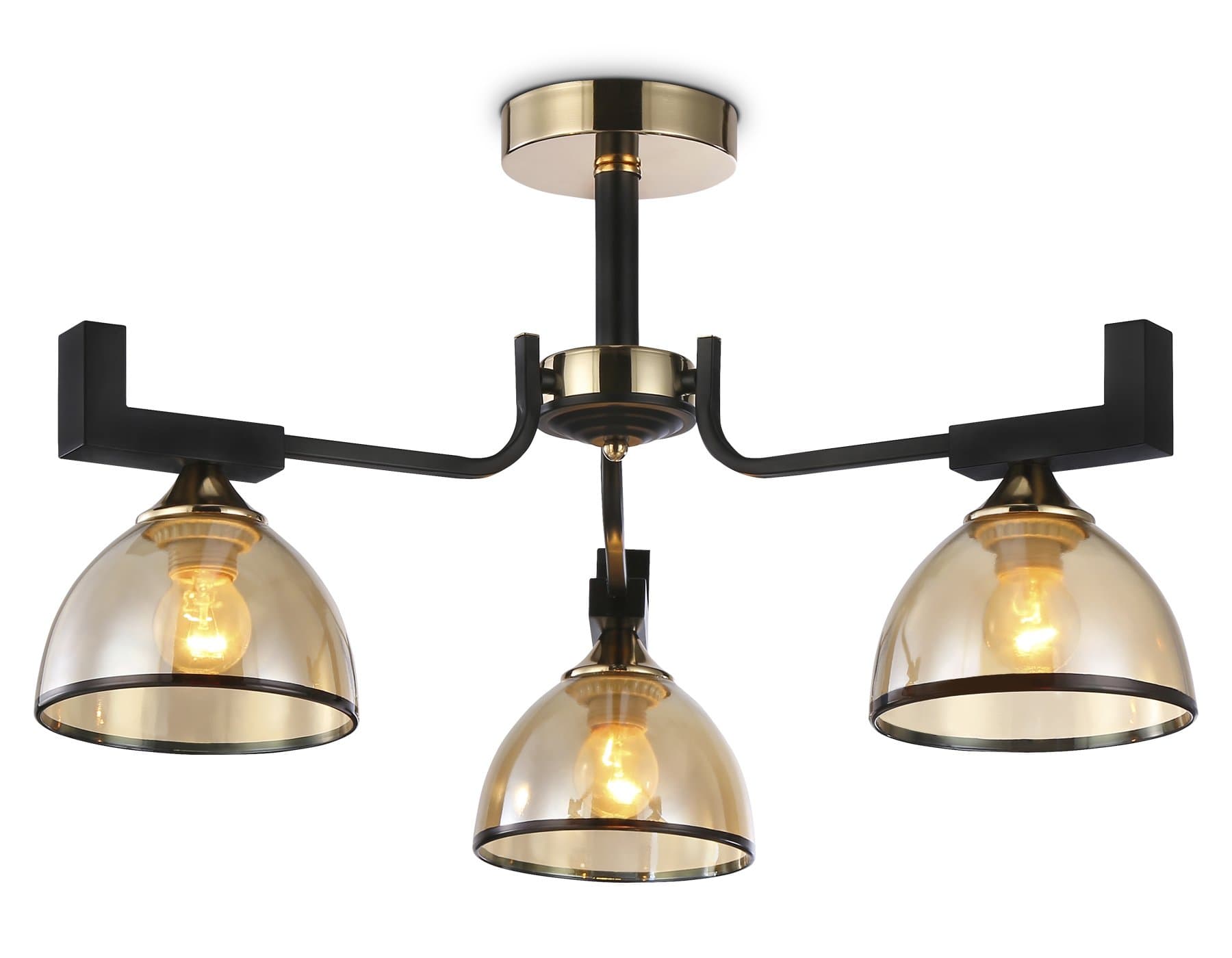Ambrella Подвесная люстра TR9098/3 BK/GD/TI черный/золото/янтарь E27*3 max 40W D600*316
