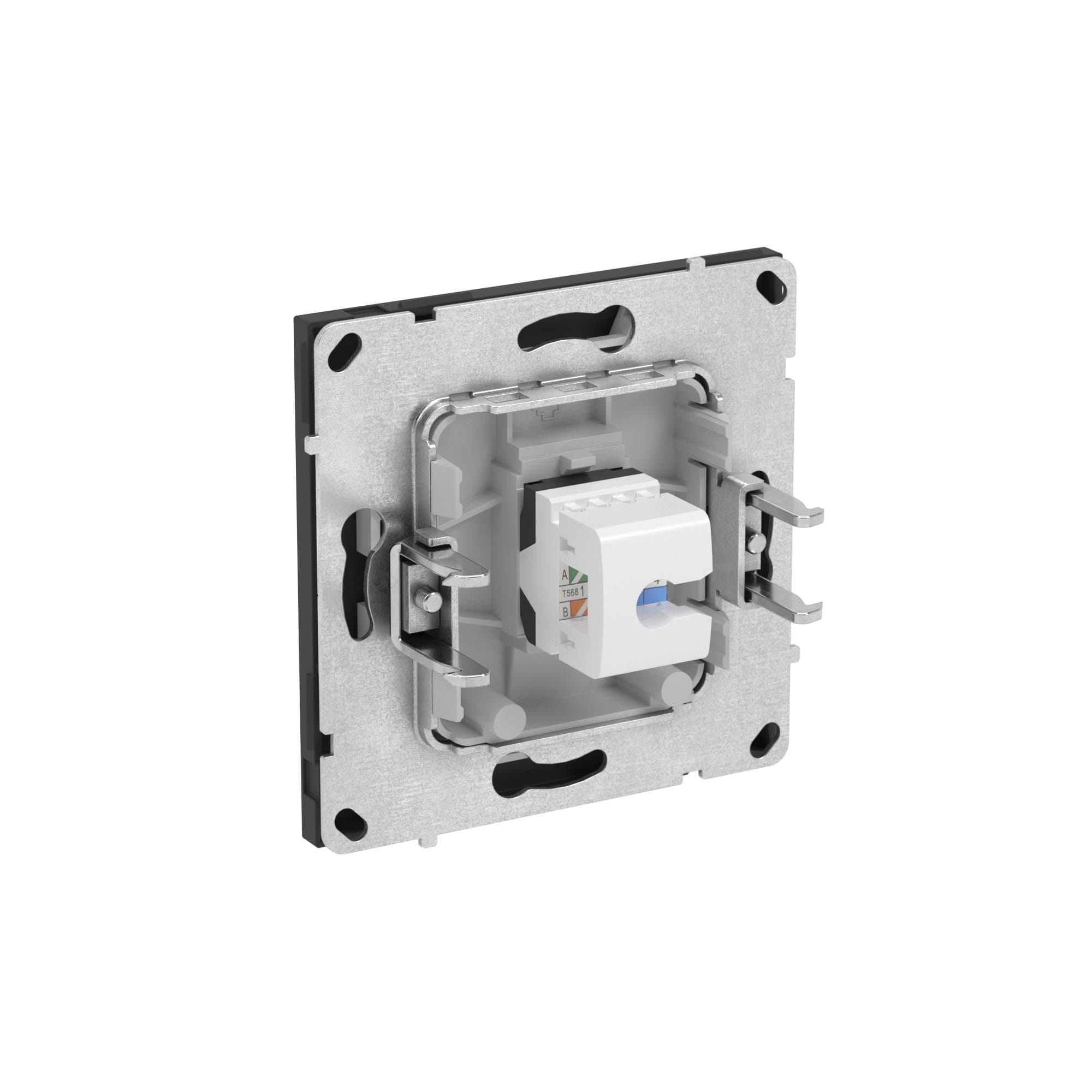 DKC KANT Компьютерная розетка RJ-45 без шторки, кат.6А одинарная,черный уголь — миниатюра 5