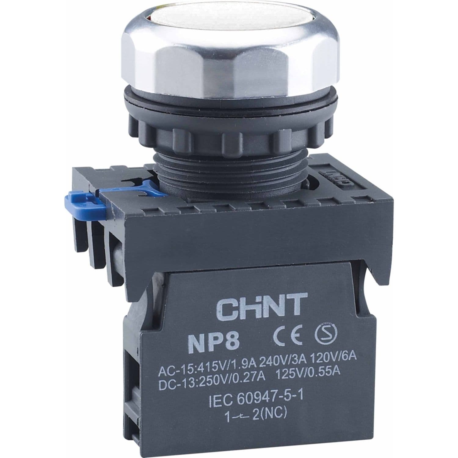 CHINT Кнопка управления NP8-10BND 1НО белая AC/DC24В(LED) IP65 (R)
