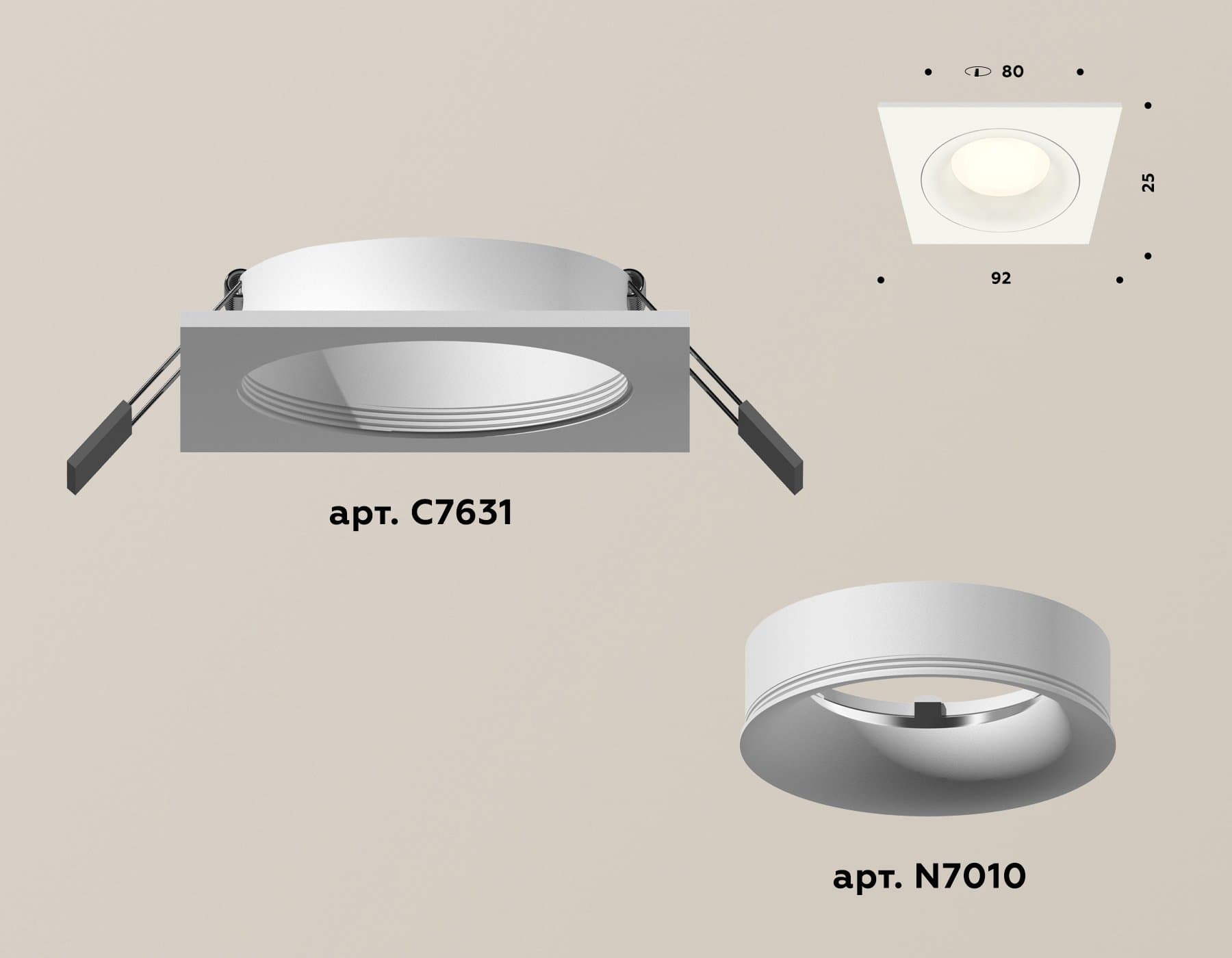 Ambrella Комплект встраиваемого светильника XC7631001 SWH белый песок MR16 GU5.3 (C7631, N7010) — миниатюра 2