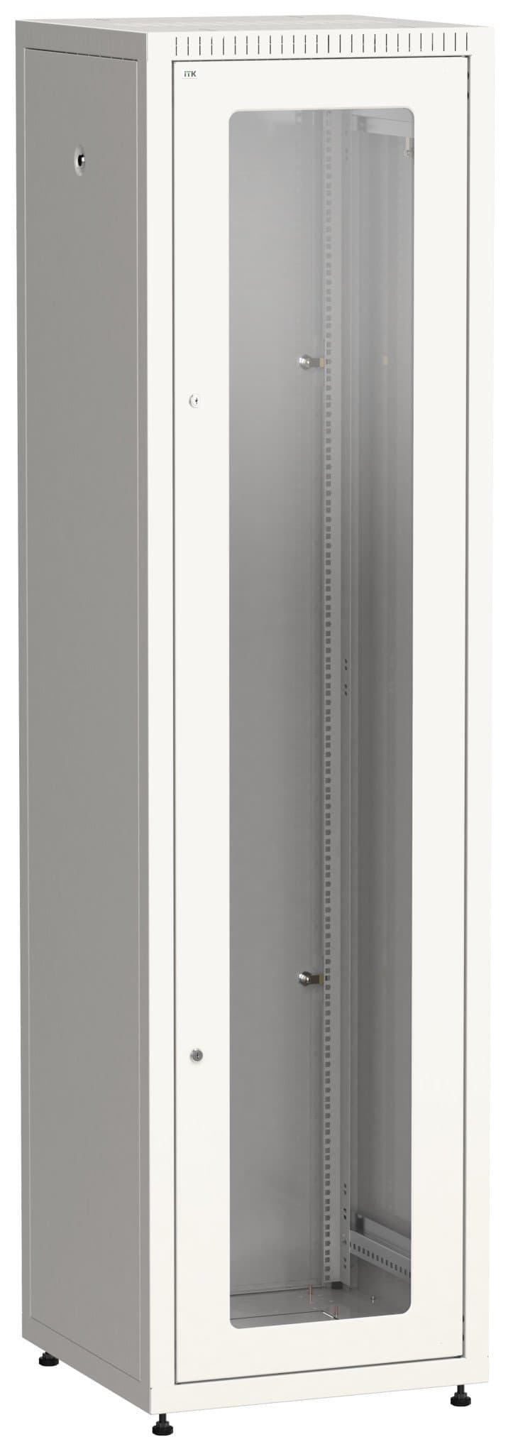 IEK LINEA E ITK Шкаф LINEA E 42U 600х600мм двери 2шт стеклянные и металлические серый LE35-42U66-GM