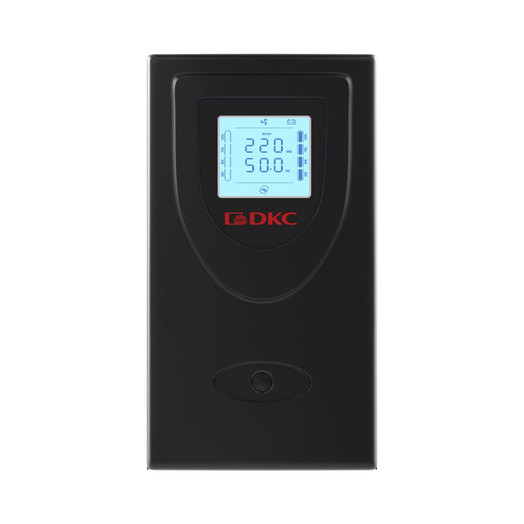 DKC Линейно-интерактивный ИБП ДКС серии Info LCD, 2000 ВА/1200 Вт, 1/1,2xIEC C13, 2xSchuko, USB + RJ45, LCD, 2x9Aч — миниатюра 3