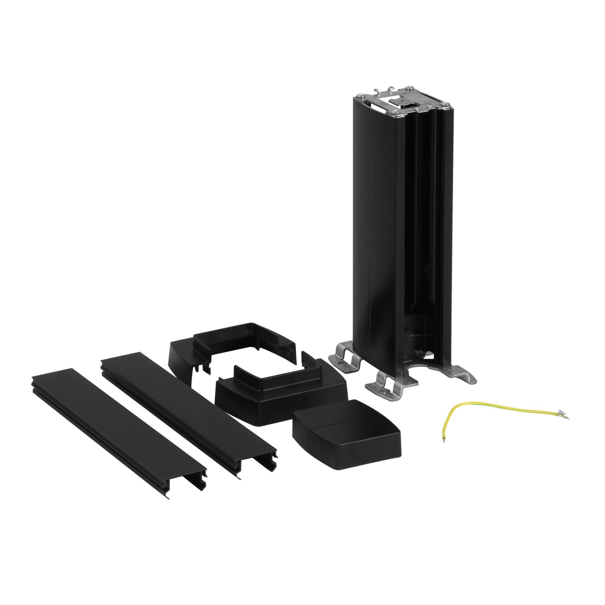 Legrand Snap-On мини-колонна алюминиевая с крышкой из пластика 1 секция, высота 0,3 метра, цвет черный 653002 — миниатюра 3