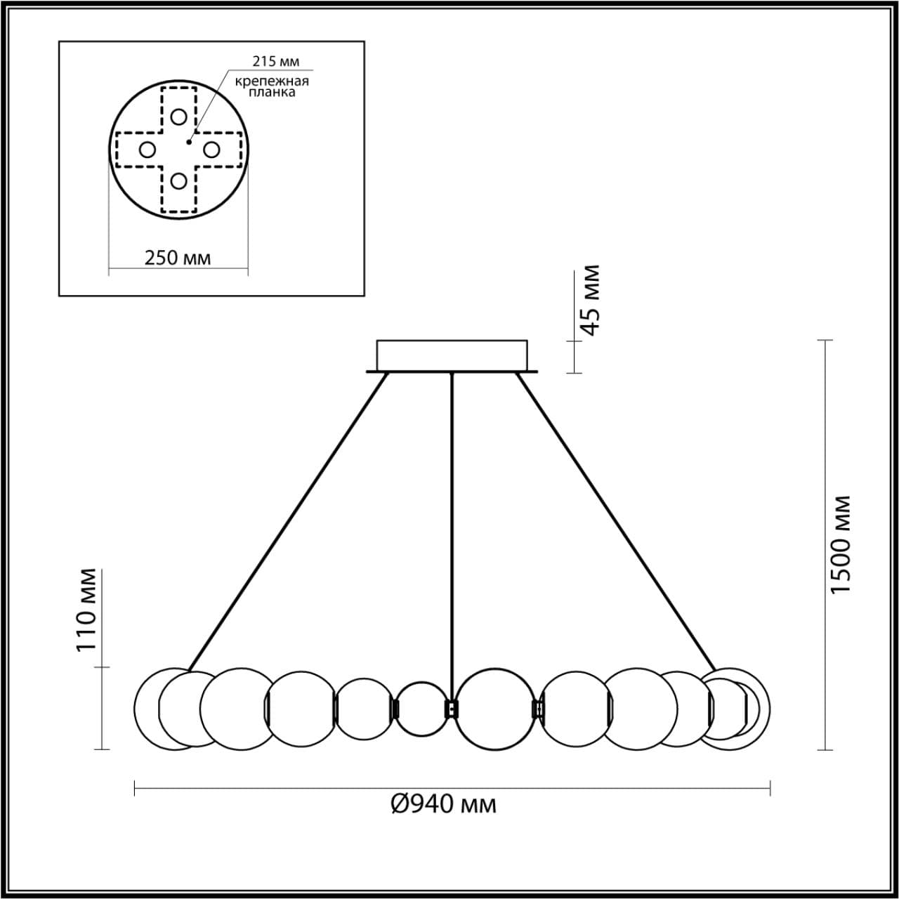 Odeon Light 5008/45L L-VISION ODL23 421 золотой/прозрачный/металл/акрил Люстра LED 45W 4000K 2300Лм CRYSTAL — миниатюра 2