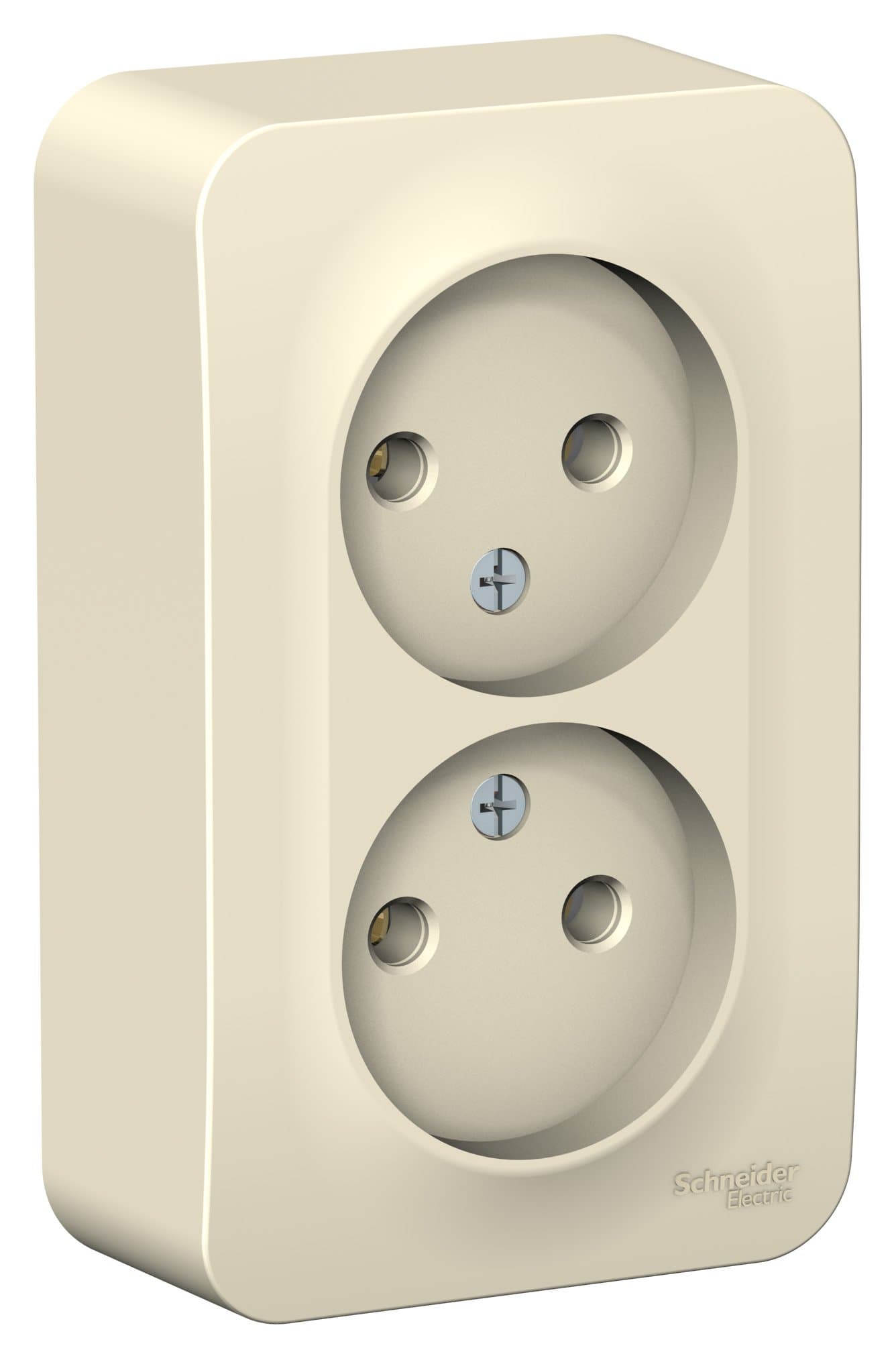 Systeme Electric Blanca наруж Молочная Розетка 2-ая б/з без шторок, 16А, 250В — миниатюра 2