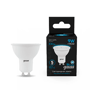 Gauss Лампа MR16 9W 830lm 6500K GU10 LED 101506309