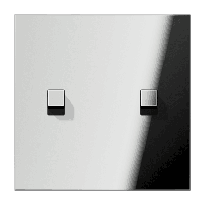 JUNG LS1912 Хром Центральная плата, 1 пост, 2 тумблера,куб; метал. исполнение GCR12-5E22