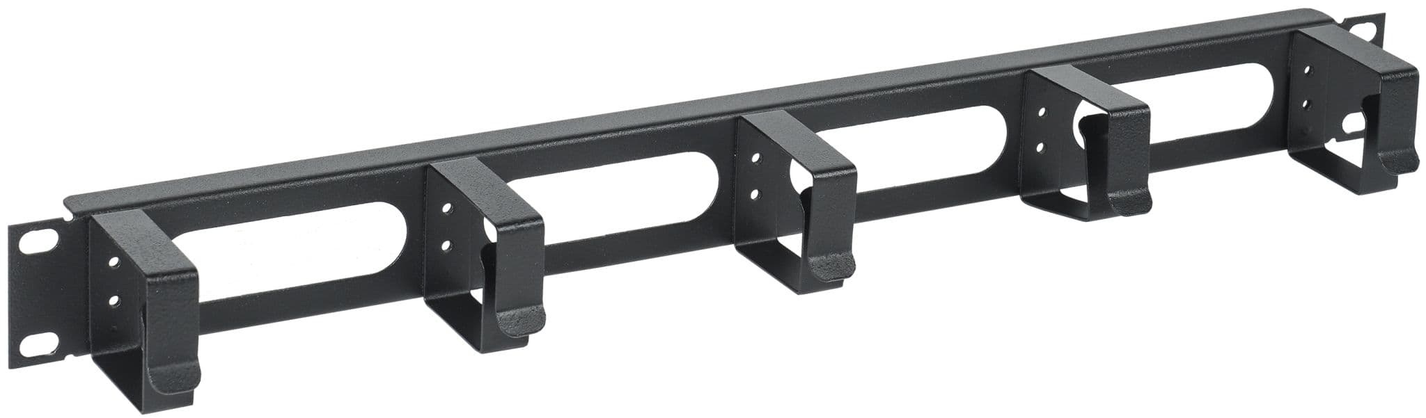 IEK ITK Кабельный органайзер 19" 1U, 5 колец, черный CO05-1M5RM — миниатюра 2