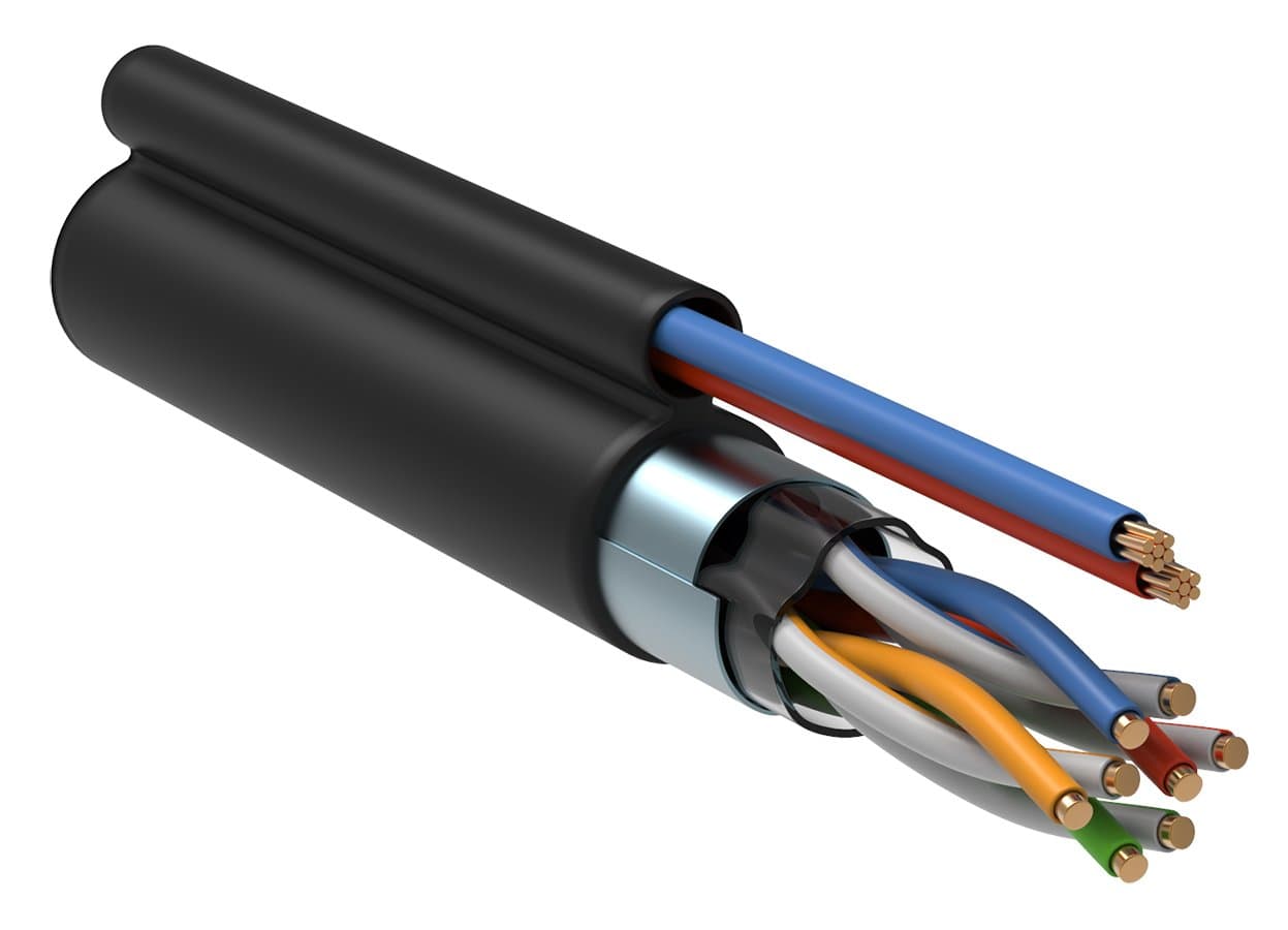 IEK ITK Каб. F/UTP 5E 4х2х24AWG LDPE каб. пит. 2x0,75, 305м чер. LC3-C5E04-379