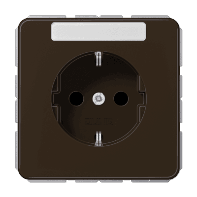 JUNG Штепсельная розетка SCHUKO 16A 250V~ с полем для надписи коричневая CD1520NABR