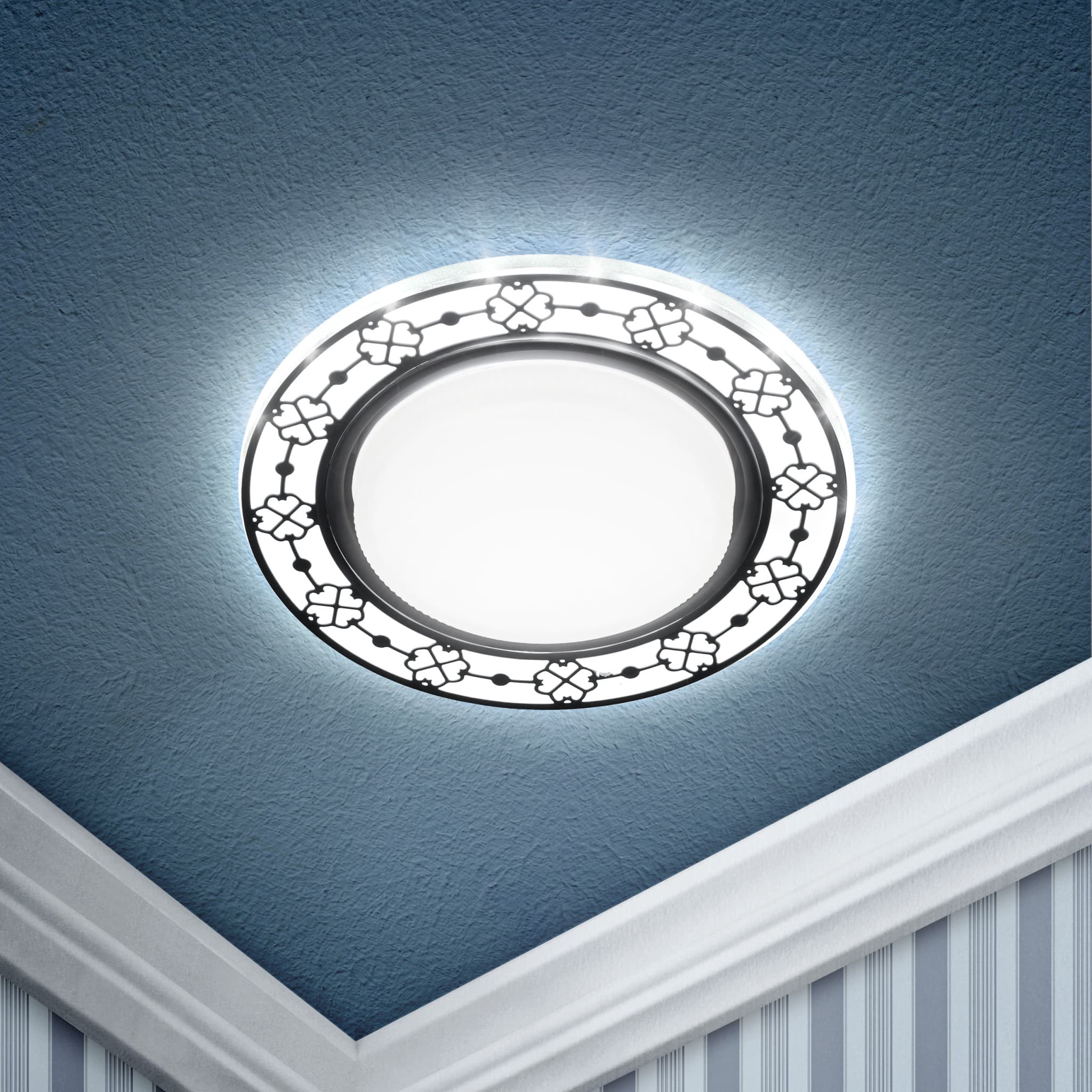 ЭРА DK LD28 WH/BK Белый/черный Светильник декор cо светодиодной подсветкой GX53