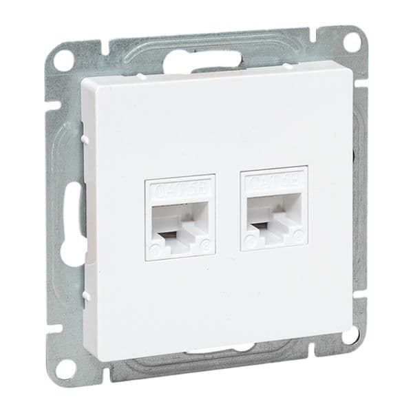 EKF Механизм розетки RJ45 - 2шт, (cat5), белый Эпика