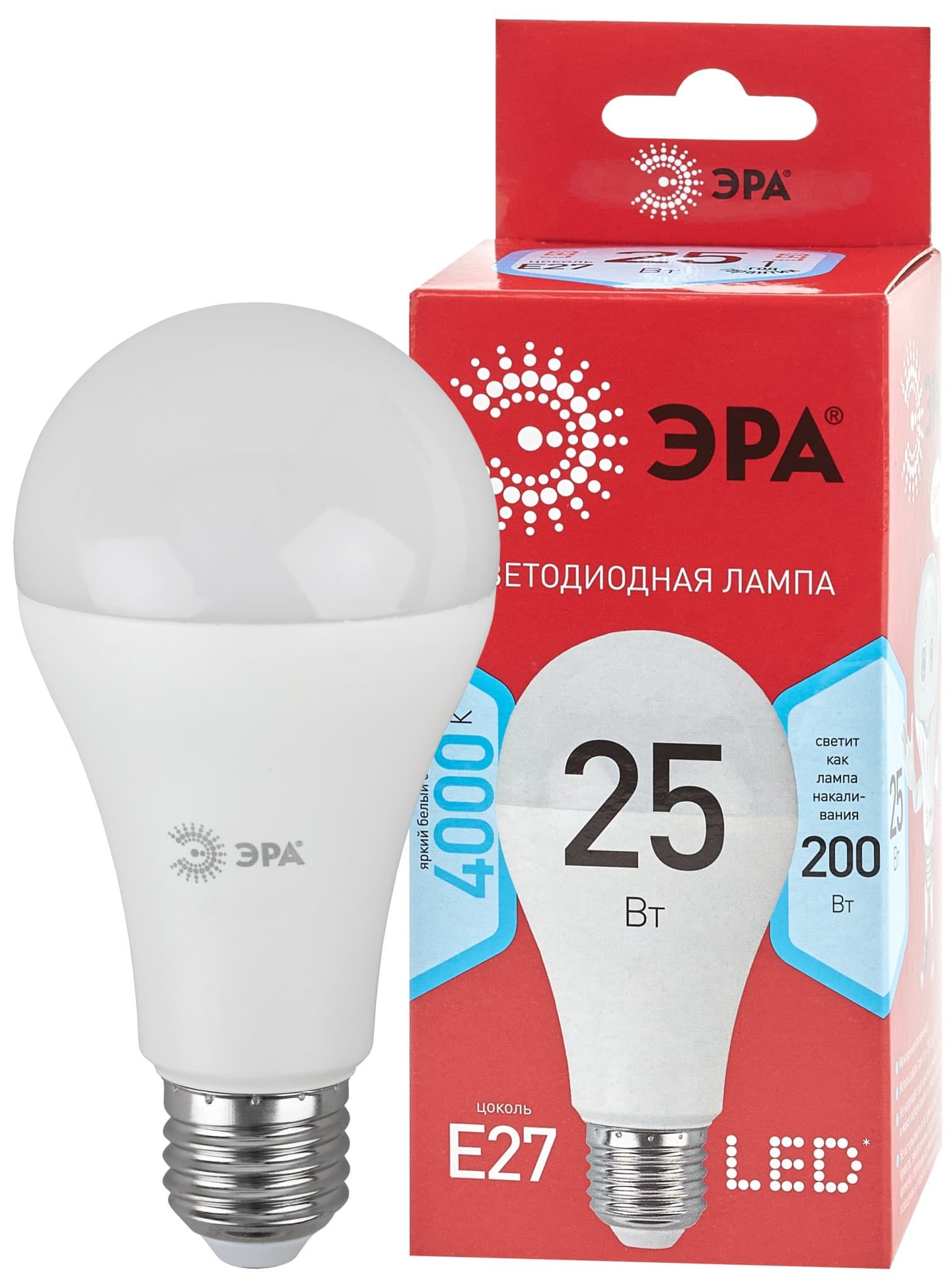 Эра  Лампа светодиодная  LED A65-25W-840-E27 R