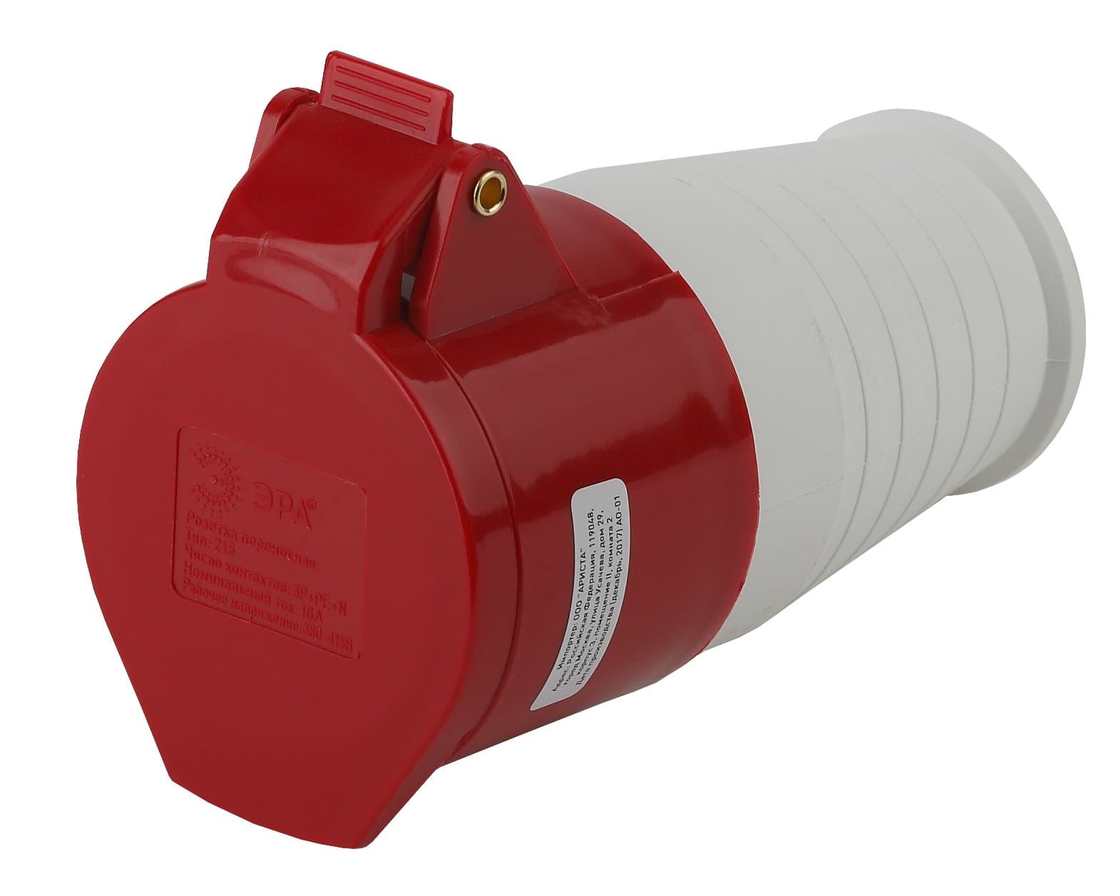 ЭРА R-16-3P-PE-N-IP44 Розетка переносная 215 3Р+РЕ+N 16А 380В IP44