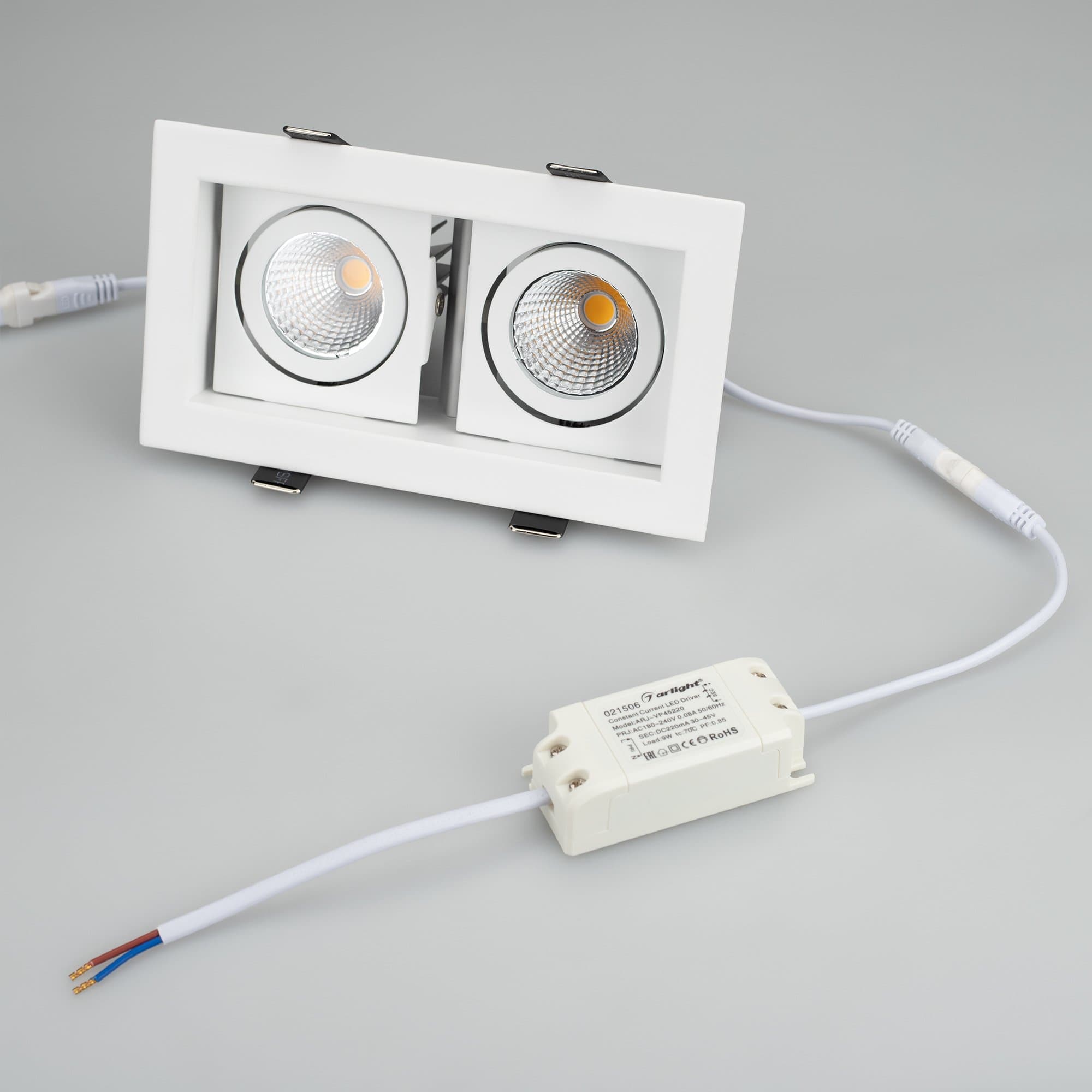 Arlight Светильник CL-KARDAN-S180x102-2x9W Day (WH, 38 deg) (IP20 Металл, 3 года) 024138 — миниатюра 4