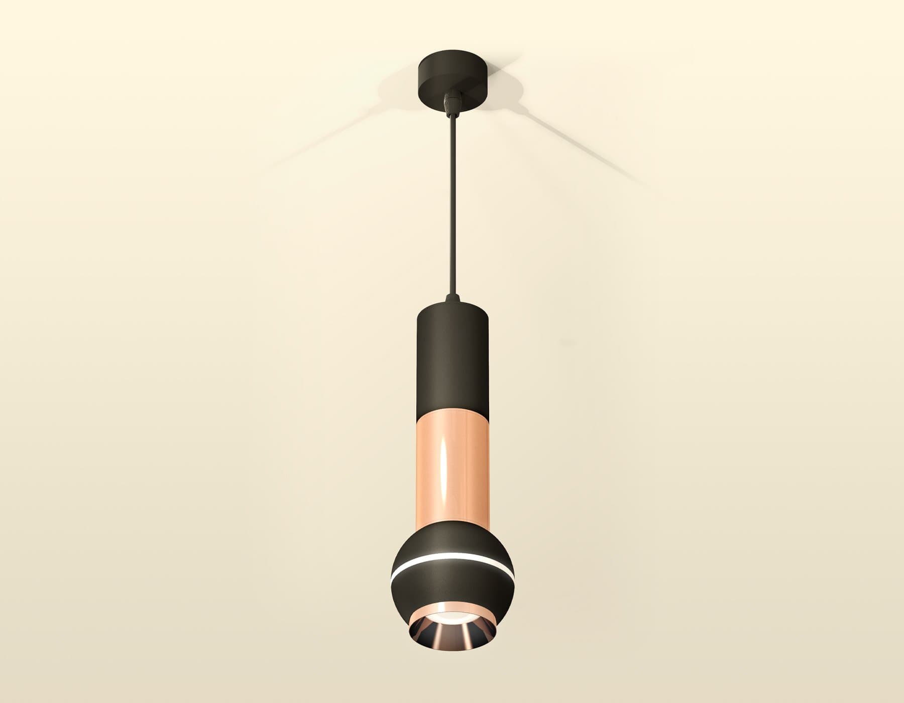 Ambrella Комплект подвесного светильника с дополнительной подсветкой XP1102040 SBK/PPG черный песок/золото розовое полированное MR16 GU5.3 LED 3W 4200 XP11020040 — миниатюра 2