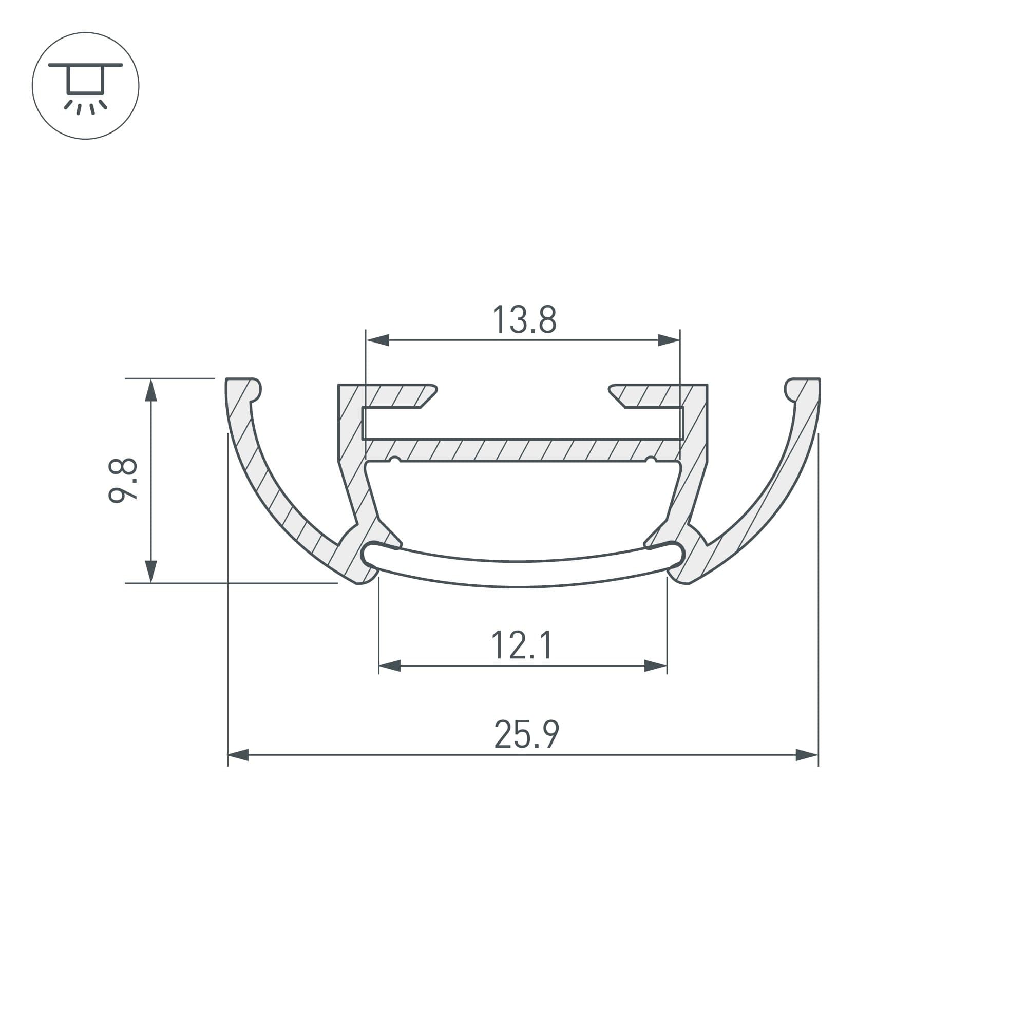 Arlight Профиль TS-A-2000 (CT) ANOD (Алюминий) 016943 — миниатюра 3