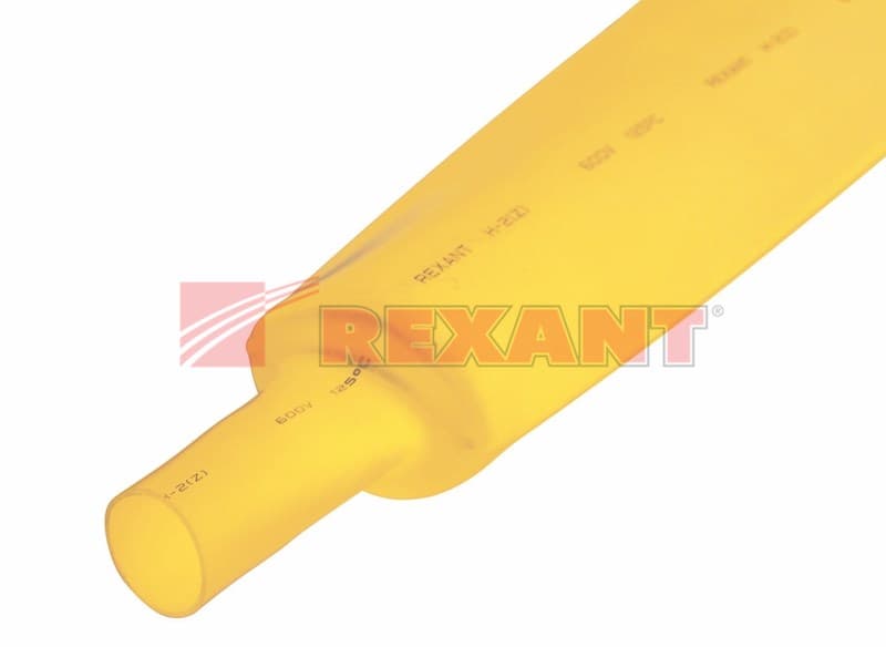 50.0 / 25.0 мм 1м термоусадка желтая Rexant 25-0002 — миниатюра 2