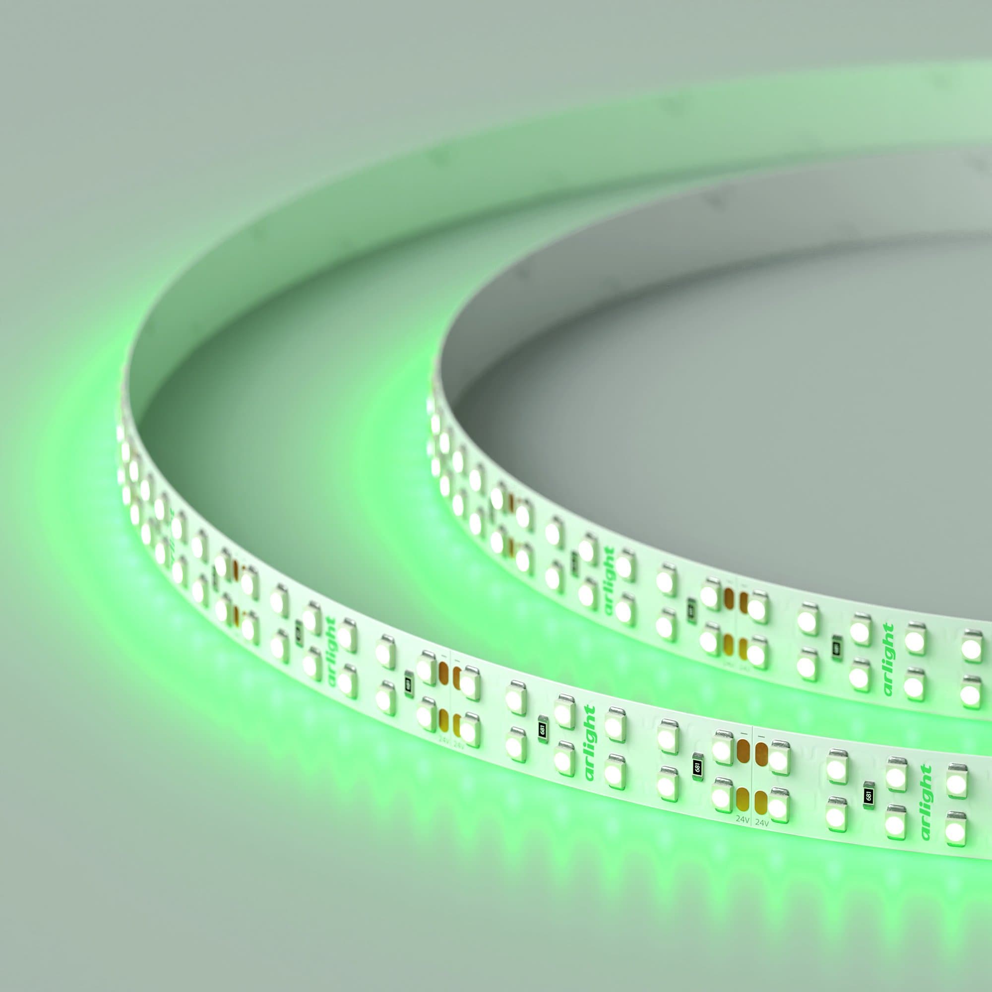 Arlight Светодиодная лента RT 2-5000 24V Green 2x2 (3528, 1200 LED, LUX) (19.2 Вт/м, IP20) 008768 — миниатюра 2