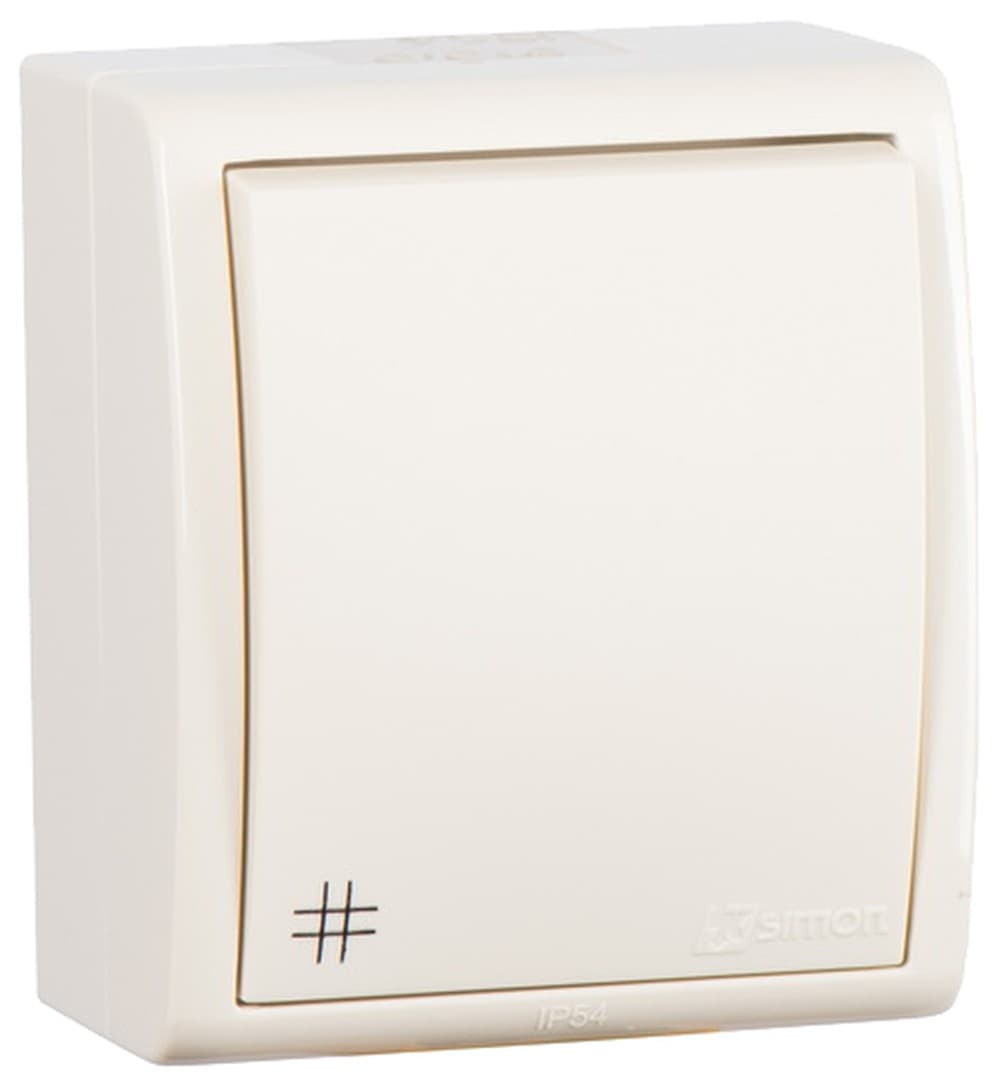 Simon 15 Aqua Бежевый Переключатель 1-клавишный перекрестный наружный, IP54 1594251-031
