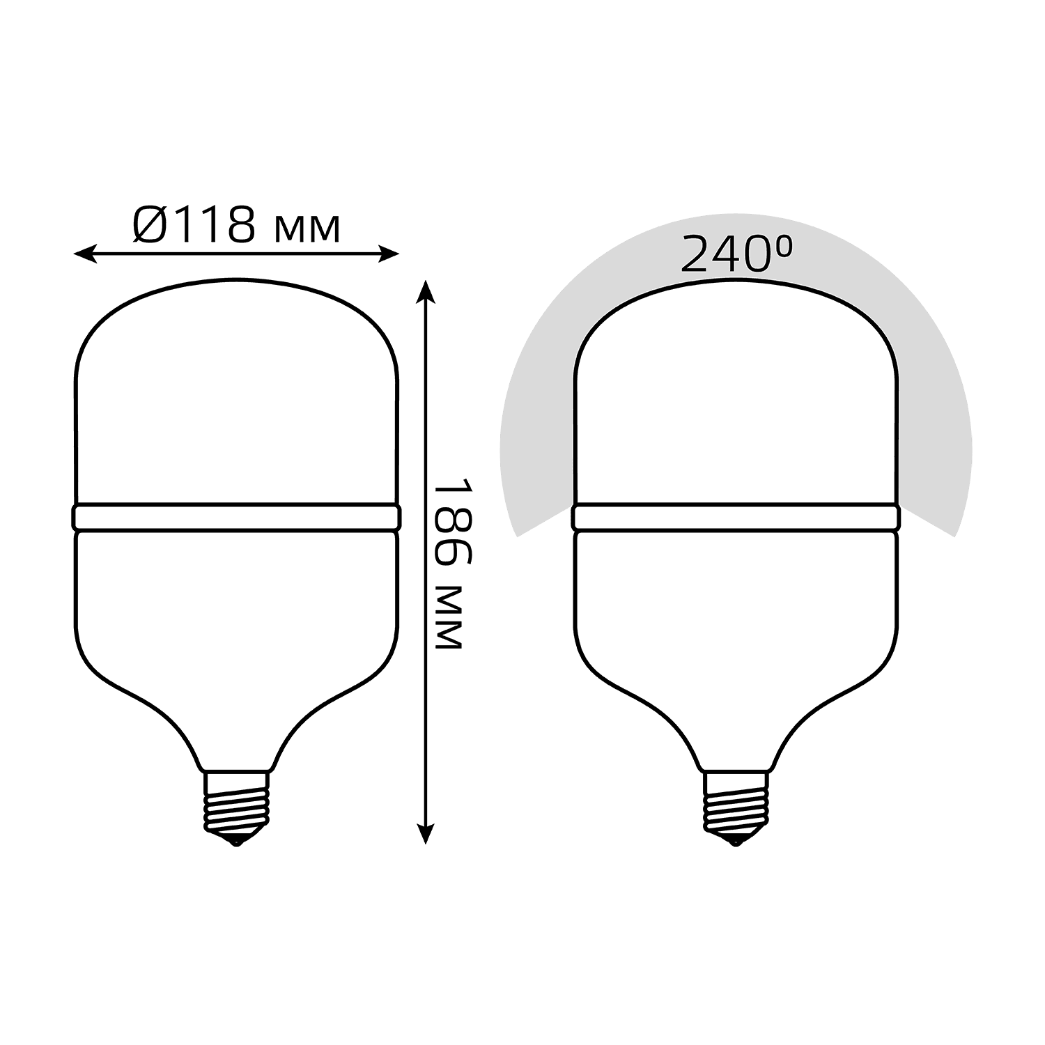 Gauss Лампа Elementary T120 42W 3600lm 4000K E27 LED 63224 — миниатюра 2
