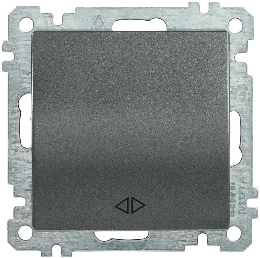 IEK ВС10-1-3-Б Выключатель  одноклавишный  перекрестный 10А BOLERO антрацит EVB13-K95-10