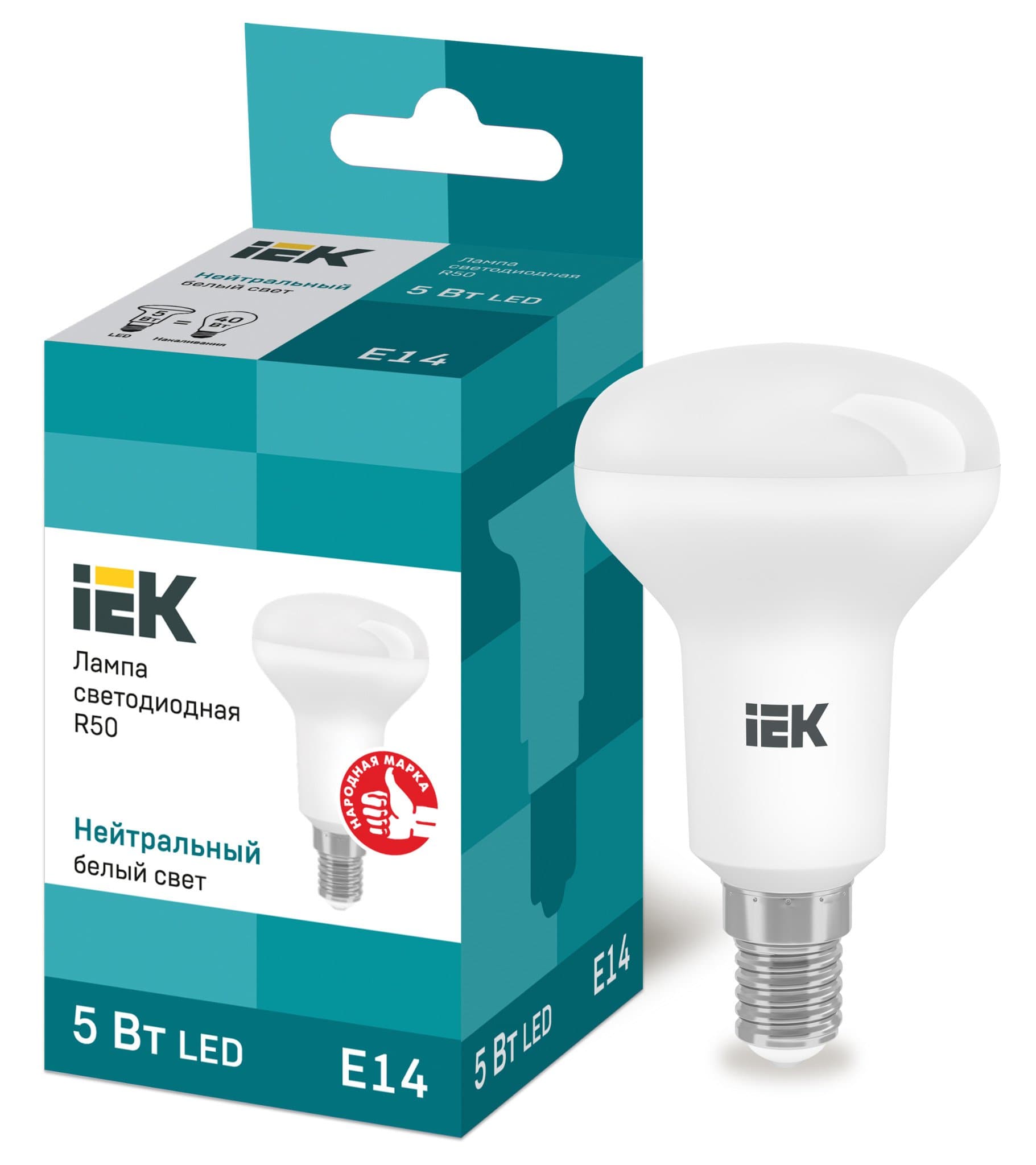 IEK Лампа светодиодная ECO R50 рефлектор 5Вт 230В 4000К E14 — миниатюра 1