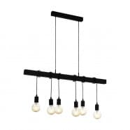 Eglo TOWNSHEND Подвес TOWNSHEND, 6x60W(E27), L1000, B100, H1100, сталь, дерево, черный 49755