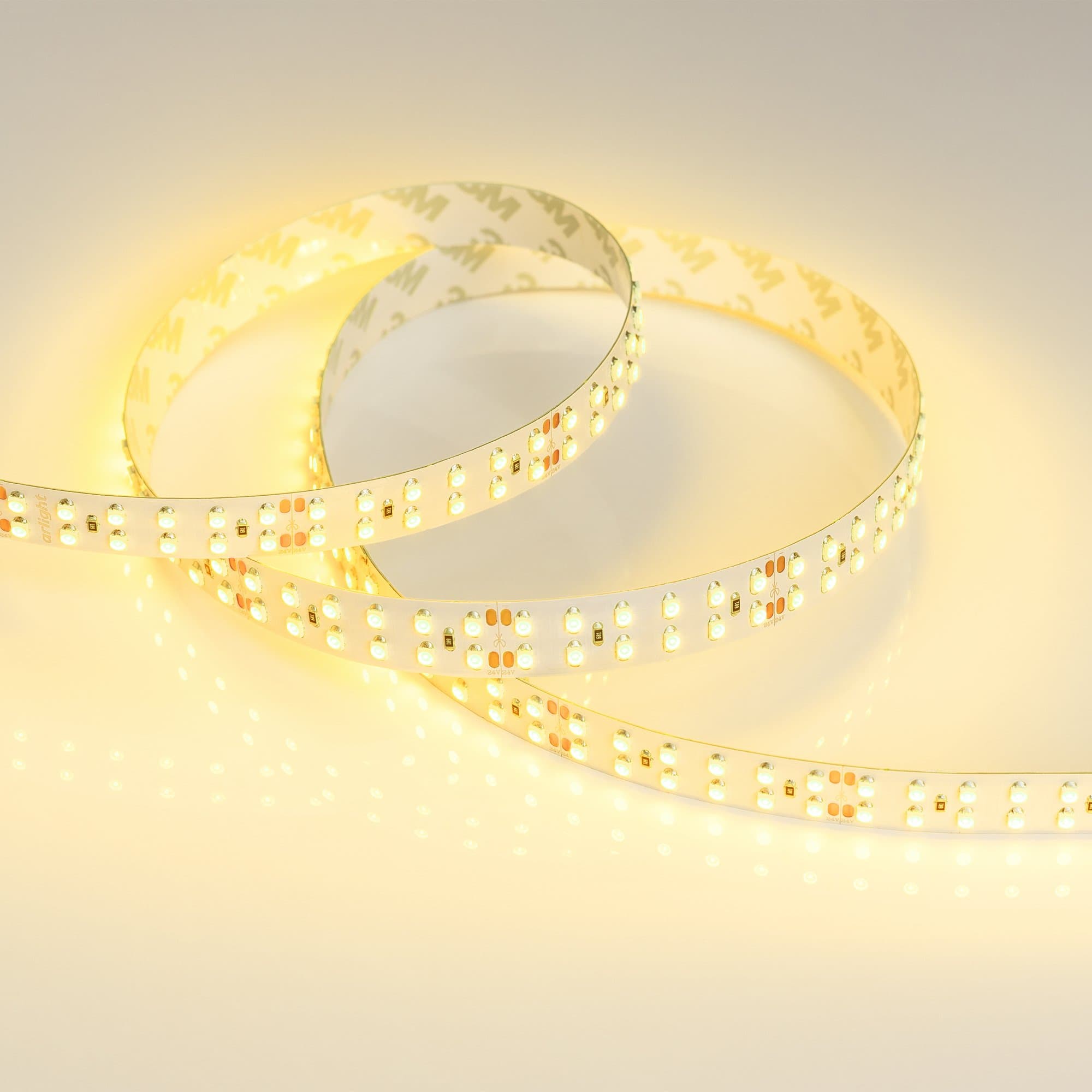 Arlight Светодиодная лента RT 2-5000 24V Yellow 2x2 (3528, 1200 LED, LUX) (19.2 Вт/м, IP20) 008774 — миниатюра 2