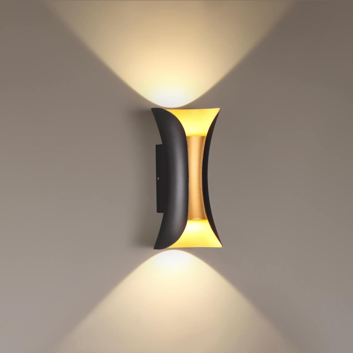 Odeon Light 3886/6BG ODL20 177 черный/золотистый/металл Настенный светильник LED 4000K 6W 220V IP54 KRISTA — миниатюра 3