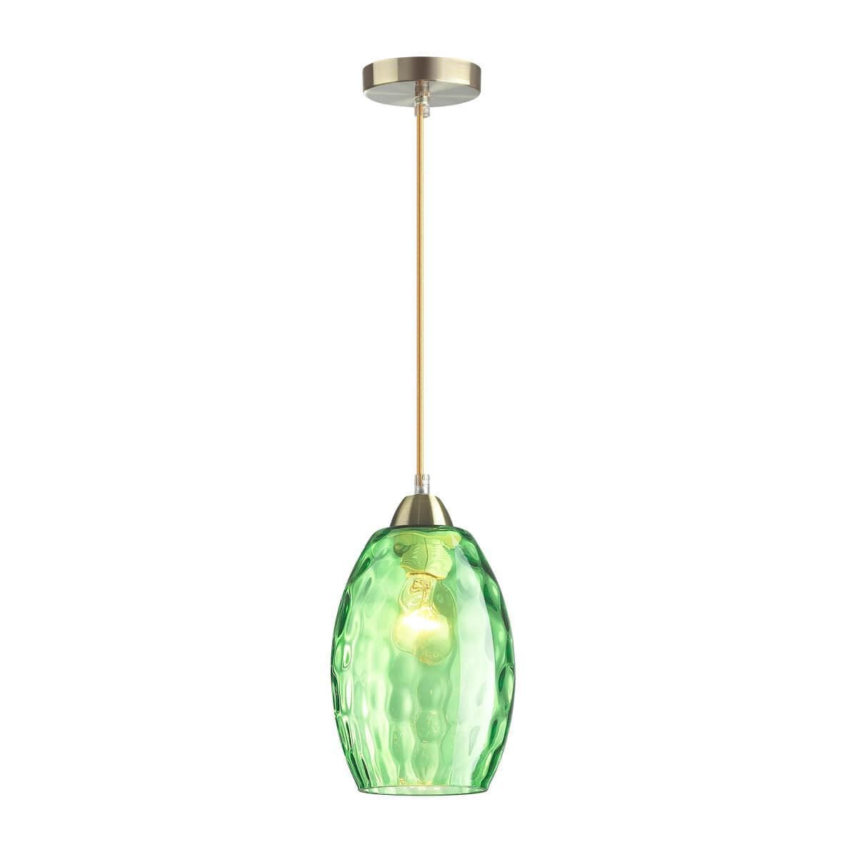Lumion 4484/1 LN20 античная бронза, зеленый Подвес E27 60W 220V SAPPHIRE — миниатюра 1
