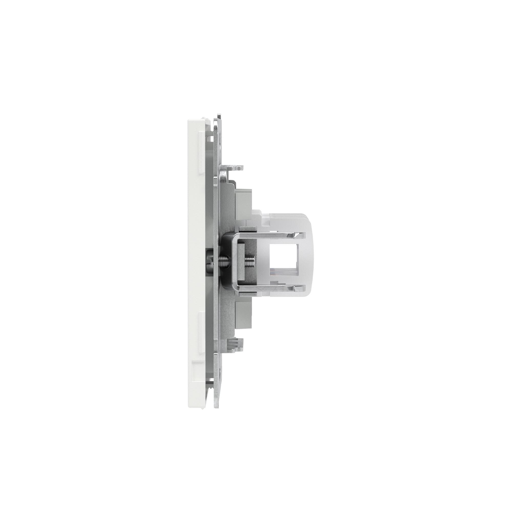 DKC KANT Компьютерная розетка RJ-45 без шторки, кат.6А двойная, белая магнолия — миниатюра 4