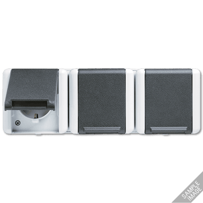JUNG Тройная  горизонтальная SCHUKO-розетка 16A 250V ~ для накладного монтажа IP44 8230NAW